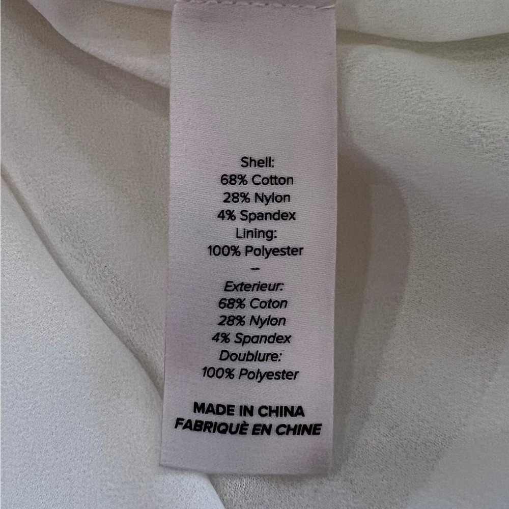 Cinq a Sept Effie White Bubble Hem Midi Dress Cotton V-Neck Cross Back Size 6 - Picture 9 of 11